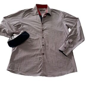 Andrea Bossi Dress Shirt Mens 17.5/44 Office Casual Long‎ Sleeve Button Up